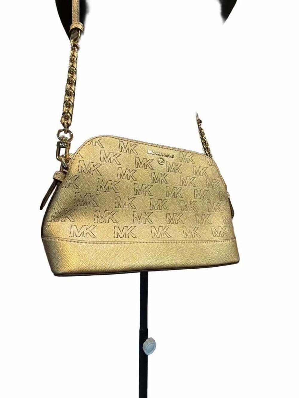 Michael Kors Jet Set Charm Dome Crossbody Gold Bag